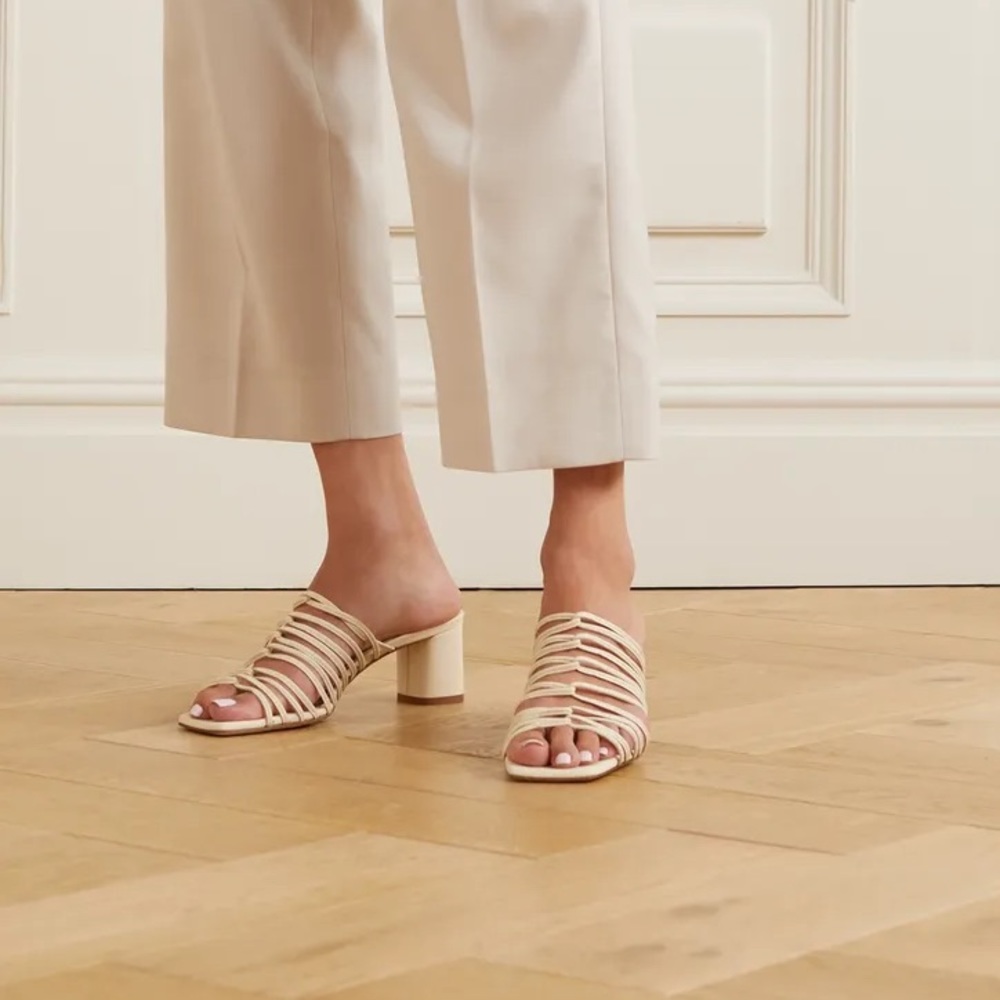 Aeydē Pearl Napa Leather Creamy Sandals size 39
